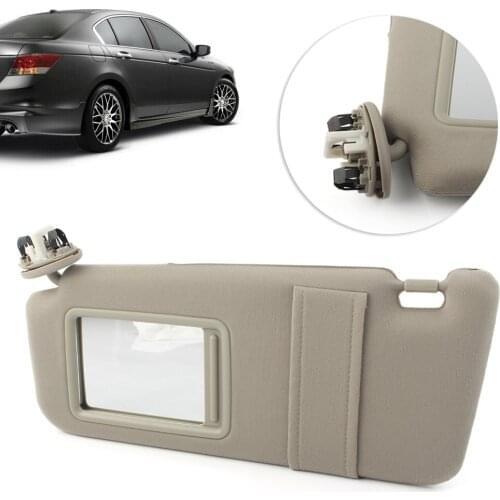 Front Left Car Sun Visor Beige Sunshade Shield Left Driver For Toyota Camry 2007 2008 2009 2010 2011 w/ vanity light ABS+Nylon