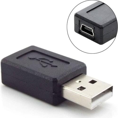 Mini USB B 5 Pins Female Jack to USB A 2.0 Male Connector Adapter M/F for Extended Cable High Speed Transfer