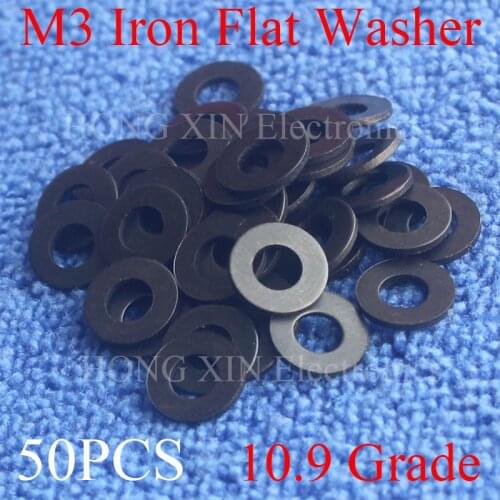 50Pcs M3 Iron Flat Washer Plain Washer Hardware Accessories Metric Flat Gasket Machine Washer Flat Pad Low Price