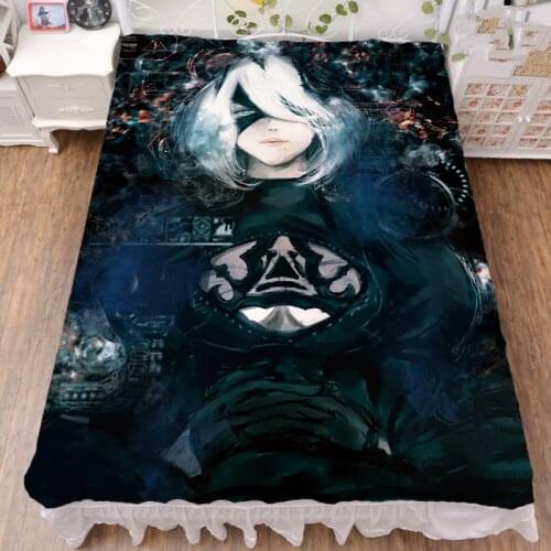 Anime NieR:Automata characters sexy girl YoRHa No. 2 Type B bed milk fiber sheet & flannel blanket summer quilt 150x200cm
