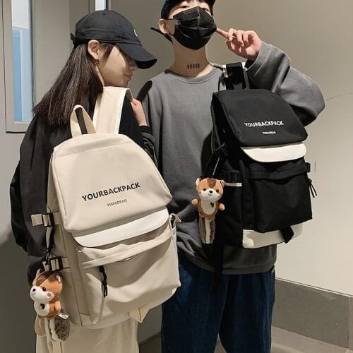 Ins style Korean Harajuku ulzzang high school student college students' backpack mens trendy backpack