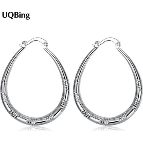 925 Sterling Silver U Shape Hoop Earrings for Women Gold/Silver Color Earrings Jewelry Gifts
