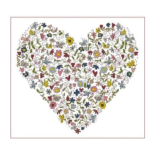 Top Quality lovely counted cross stitch kit bothy threads flower heart, a heart of flowers