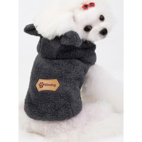 Winter Dog Clothes Thicken Fleece Collar Dog Coat For Small Dog Warm Windproof Pet Cotton Padded Coat Puppy Jacket