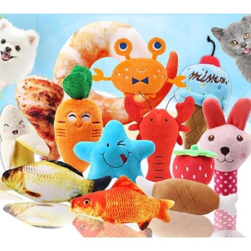 1pc Plush Squeaky Bone Dog Toys Bite-Resistant Clean Dog Chew Puppy Training Toy Soft Banana Carrot And Vegetable Pet Supplies