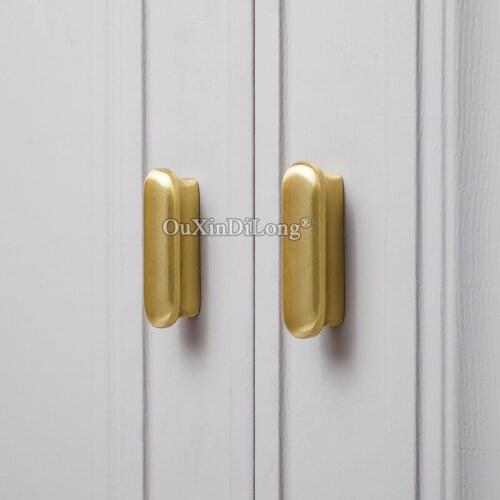10PCS Gold Solid Brass Furniture Handle Kitchen Door Cupboard Drawer Wardrobe Wine Cabinet Knobs Handles Pulls & Knobs GF293