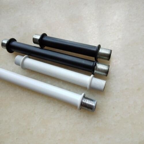 10pcs/lot white/black M10 Double Head Pipe Male Threaded hollow tube Tooth Tube 10mm Alloy Plating DIY Lighting connection Tube