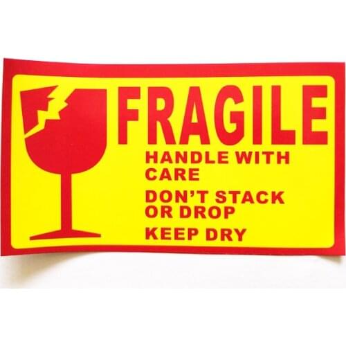 Free registered mail shipping 108pcs 9*5cm handle with care keep dry shipping label in english fragile products stickers