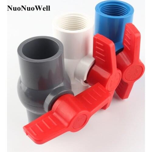 12pcs 32mm PVC Ball Valve 1" Female Thread Globe Valve Aquarium Tank DIY Tools Garden Irrigation System Water Pipe Connectors