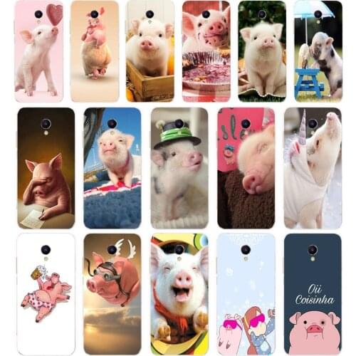 28 Cute Little Pink Pet Pig Luxury gift Soft Silicone Tpu Cover phone Case for Meizu M5 M5C M5S M6 M6T M6C M6 Note Case