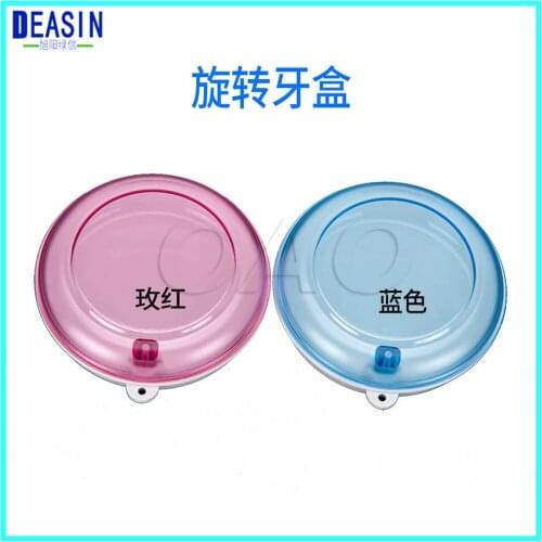 5 pcs Denture Box False Teeth Rotatable Container Bath Appliance Storage Case Denture Bath Box Case Dental False Teeth Storage