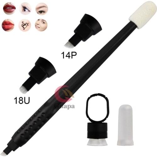 50PCS New design U18 Makeup Tools Disposable pen Microblading Tools Permanent Make Up Eyebrow Tattoo Hair Stroke