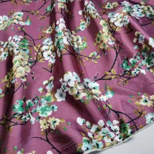 Satin Fabric Glossy Decoration Polyester Tilda Floral Charmeuse Fabrics