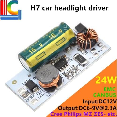 24W H1 H3 H7 H11 9005 9006 LED Car headlight Driver EMC CANBUS DC 12V Output 6V 9V 2300mA 2.3A Power Supply for CREE Philips LED