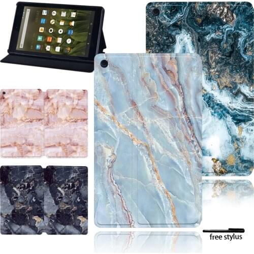 Tablet Case for Amazon Fire 7(5th/7th/9th Gen)/HD 8(2016/2017/2018)/HD 10(2015/2017/2019) - Anti-fall Leather Tablet Cover Case