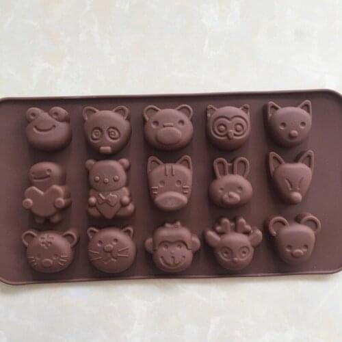 DIY Baking Mold 15 Animal Chocolate Mold Silicone Jelly Pudding Handmade Soap Mold Ice Tray Silicone Molds