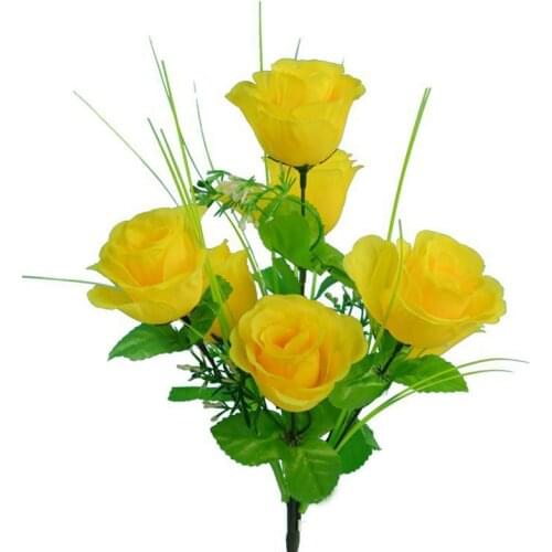 Imitation Silk Flower Artificial Rose Flower 7Headed For Garden Desk Decor Hand Decorated Plant Table Holding Flower Home Decor