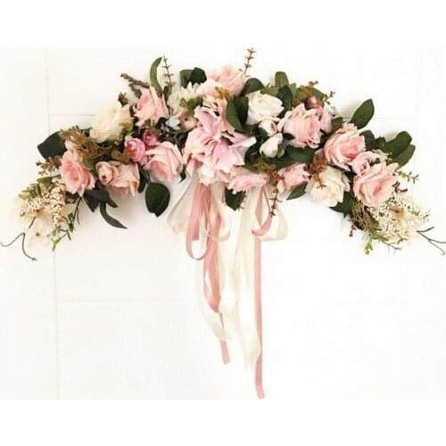Artificial wreath door threshold flower DIY wedding home living room party pendant wall decor Christmas garland gift rose peony