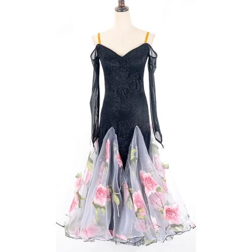 Customize Elegant Ballroom Dance Competition Dresses Standard Tango Waltz Dancing Wear Women Stage Performance Clothes DL5922
