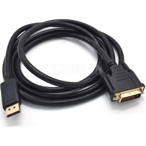 100pcs 1080p Thunderbolt DP to DVI cable DisplayPort Male to DVI DVI-D Male Converter Cable Adapter PC Laptop 10FT 3M 6FT 1.8M