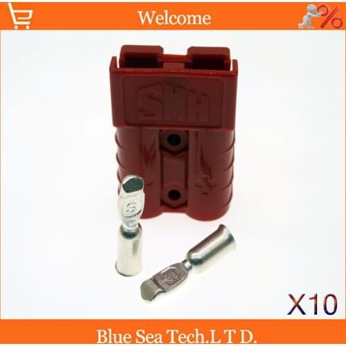 Red,10 PCS New SMH SY50A 600V Charging battery plug,50A UPS Large current power connector for Forklift,electrocar etc.CSA,ROHS