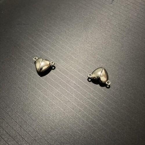 5Pcs/Lot Alloy Heart Magnet Charm Metal Love Magnetic Buckle for DIY Couple friend Jewelry Bracelet Necklace Making Accessory