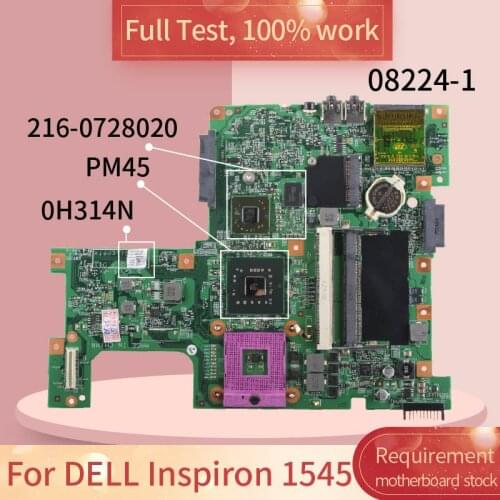 For DELL Inspiron 1545 08224-1 0H314N PM45 216-0728020 DDR2 Notebook motherboard Mainboard full test 100% work