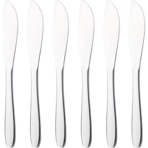 Dinnerware 6pcs 18/10 Sliver Drop Type Smooth Stainless Steel Set Fork Knife Set Travel Cutlery Tableware Suitable for Kitchen