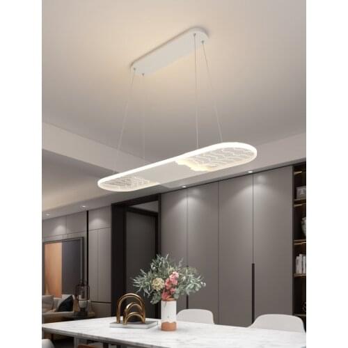Nordic LED Pendant Lights Modern Oval Long Strip Ceiling Lamp for Restaurant Bar Office Kitchen Dining Living Room