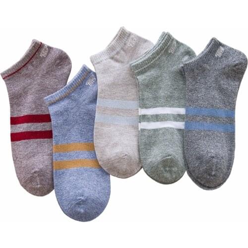High Quality Mens Cotton Socks Harajuku Style Retro stripe anchor Ankle Socks For Men Breathable Short Sock Man 5 Pairs / Lot