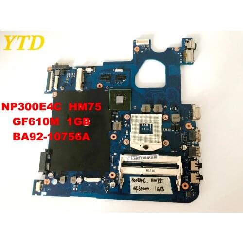 Original for SAMSUNG NP300E4C laptop motherboard NP300E4C HM75 GF610M 1GB BA92-10756A tested good free shipping