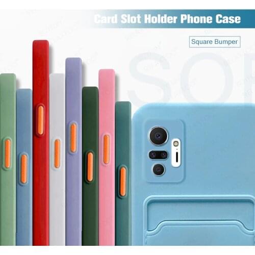 Original Card Slot Wallet Phone Case For Xiaomi Redmi Note 10 Pro Soft Silicone Cover For Redme Note10 10s Max Poco M3 M3Pro F3
