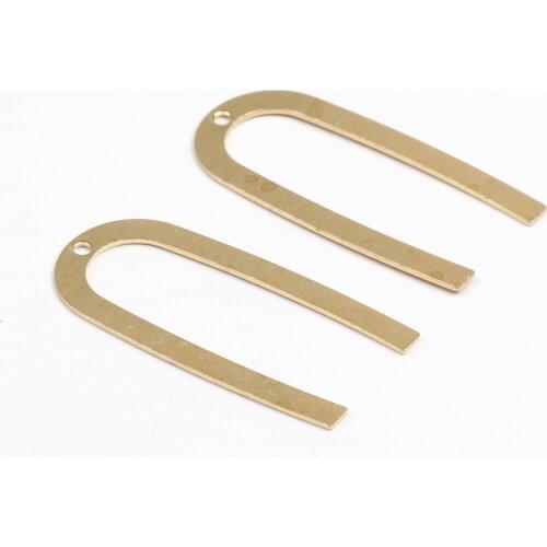 Brass Geometry Charms,Earring Findings,U Shape Pendant,Raw Brass Pendant,Connectors With 1 Holes,Jewelry Supplies,27x13mm-RB1307