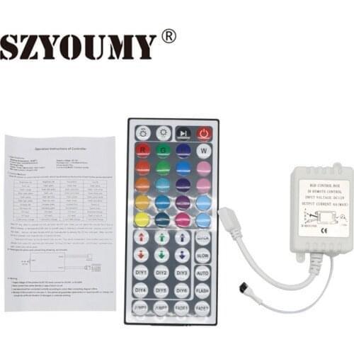 SZYOUMY DC12 6A 44 Keys LED RGB Remote Controller IR Remote Dimmer for 3528 5050 RGB LED Strip Light