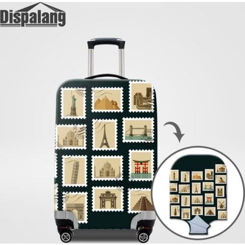 Dispalang Stylish Stamp PrintingLuggage Protective Cover Elastic Travel Suitcase Dust Cover Made S/M/L/XL For 18-32 Inch Case