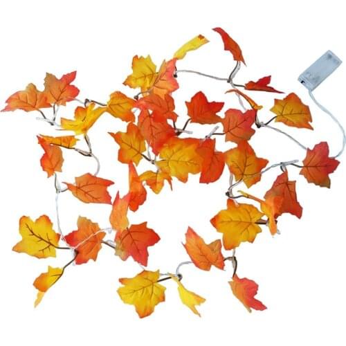 Battery Operated 10leds 20leds 30leds 40leds Maple Leaf LED String Lights Autumn Stair Railing Decoration Plants Fence Lights
