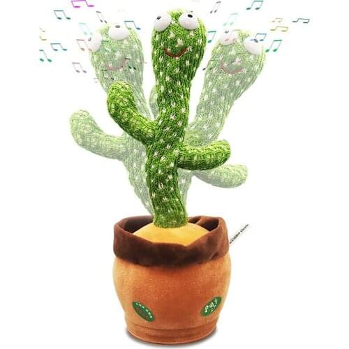 Dancing Cactus Electron Plush Toy Babies Soft Plush Doll Cactus That Can Sing And Dance Voice Interactive Bled Christmas Gifts