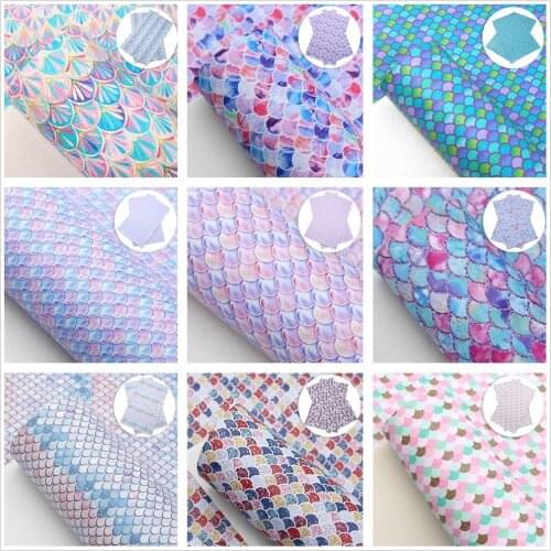 David accessories 20*33cm fish scales Lychee Faux Artificial Synthetic Leather Fabric DIY Sewing Garment HairBow Bags,1Yc17645