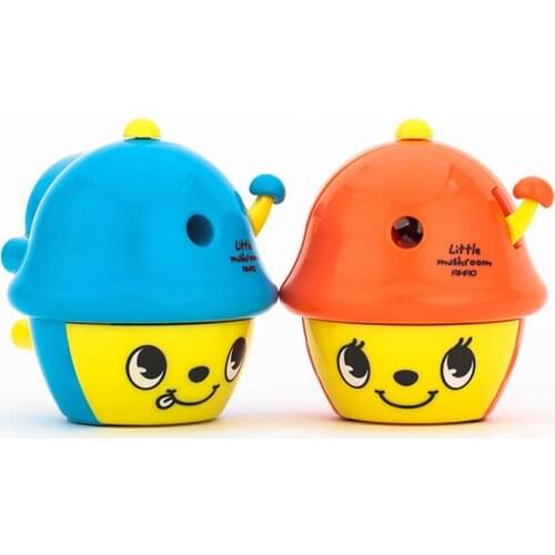 Pencil Sharpener Mushroom Shape Cutter Machine Student Office School Supplies Plastic Pencil Sharpener 1pcs