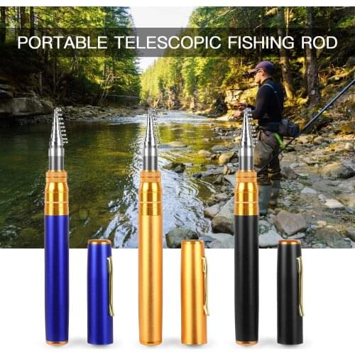 Fishing Rod Pole Telescopic Pocket Pen Fishing Rod Pole Mini Pocket Pen Fishing Pole Rod Fish Gear Tackle Accessories