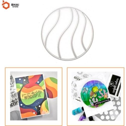 Wavy Circle Frame Metal Cutting Dies Stencil DIY Cards Stencils Photo Album Embossing Paper Making Scrapbooking Knife Mold 2021