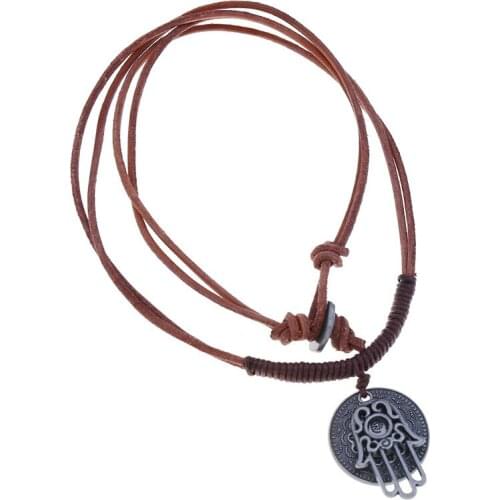 Explosive Jewelry Vintage Woven Cowhide Necklace Mens Beach Necklace Wholesale