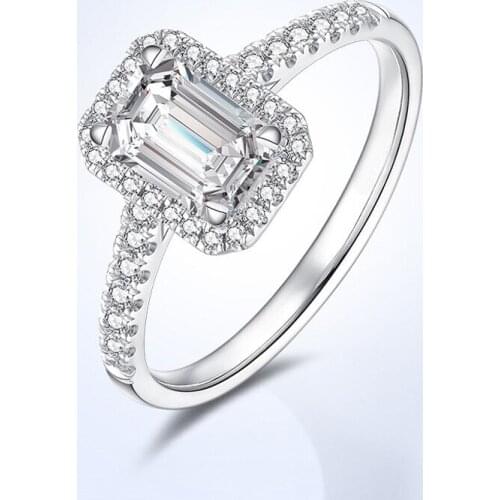 YPAY8 Fashion luxury hot brand S925 sterling silver Water droplets carved ring goddess ladies AAA big zircon square ring jewelry