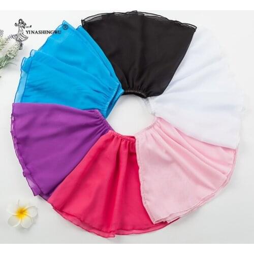 Cheap Kids Girls Dance Basic Chiffon Elastic Band Wrap Skirt For Ballet Pull-On Skirt Dancewear Costumes Multicolor Brand New