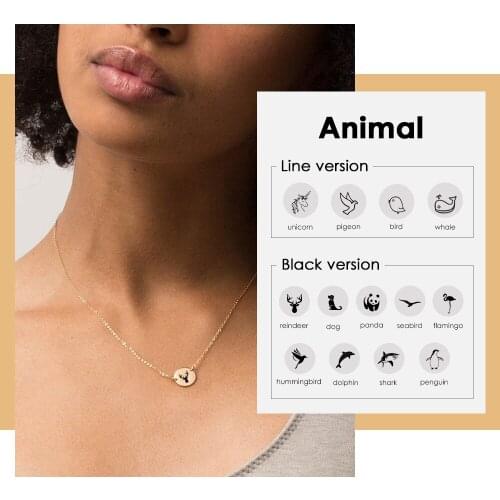 Visunio Custom Female Pendant Necklace Seabird Dog Animals Style Choker Necklace 316L Stainless Steel for Women Necklace