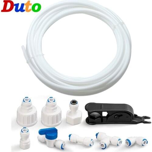 1/4 inch RO Water Tubing Hose Pipe for RO Water purifiers System+quick connector for Garden and Water Filter System Pipe Fitting