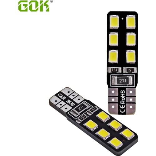 100Pcs/lot White CANBUS T10 LED 12smd 2835 led W5W No Error Car 12V Car Light Source wedge car stlying Signal Light