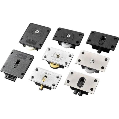 2Pcs/Sets Wardrobe Pulley Sliding Door Push-pull Wheels Up and Down Rail Wheels Stainless Steel Sliding Furniture Door Pulleys