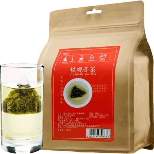 2021 Anxi Iron Goddness Tikuanyin Convenience Tea Bag 100 Pcs Oolong Chinese Tea Fujian Fragrant Oolong Loose Leaf Tea 250g