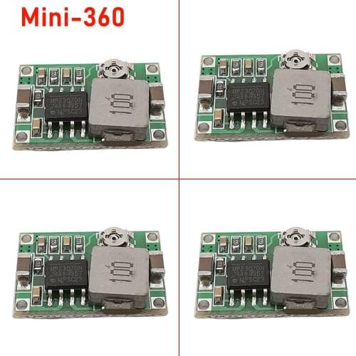 4Pcs Mini 360 RC Airplane Module Mini360 DC Step Down Converter Power Supply Module 4.75-23V to 1-17V 340KHz